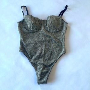 Vintage Anti-Flirt Paris Gold Bustier Bodysuit